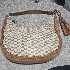 Michael Kors Brown and Cream Shoulder Bag